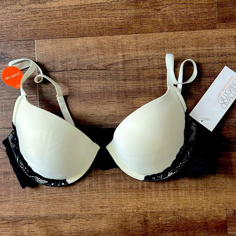 White bra with black detail